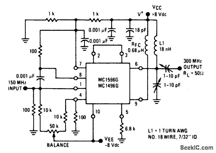 150-300MHz的倍增器電路