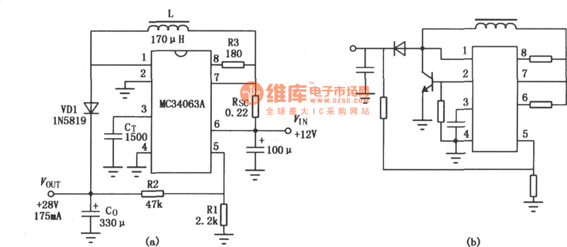 MC3406A升降壓DC—DC變換器電路