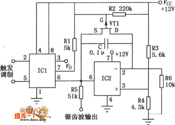 LM555的寬動(dòng)態(tài)脈寬調(diào)制器電路圖