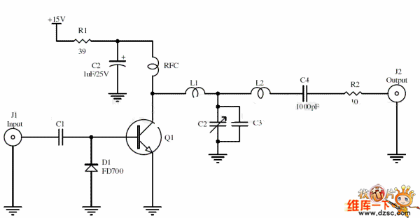 1瓦FM調(diào)頻發(fā)射電路圖