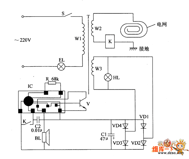 電子滅鼠器電路圖四