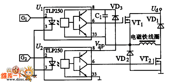 電磁軸隔離驅(qū)動電路圖