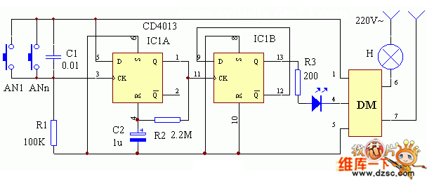 雙穩(wěn)態(tài)控制電路圖
