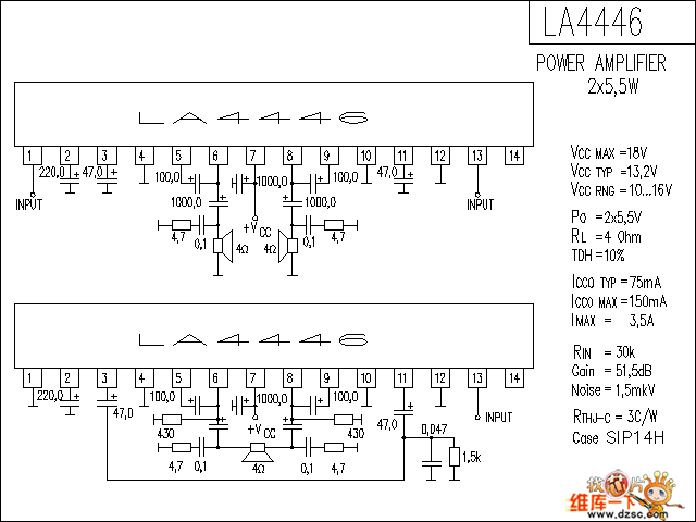 LA4446 音響IC電路圖