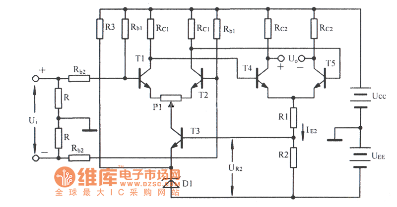 兩級(jí)差動(dòng)放大電路圖