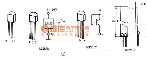 SF－10模塊與溫度傳感器的接口電路圖