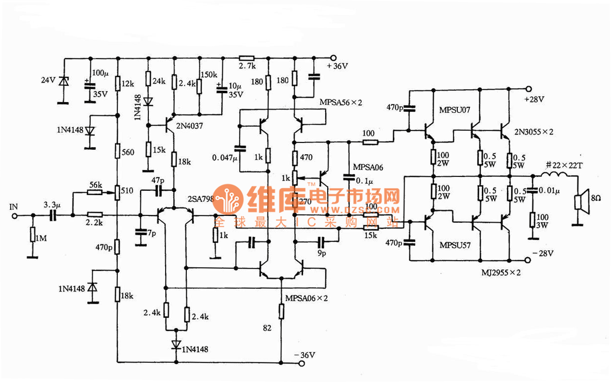 先鋒M22K功放電路圖
