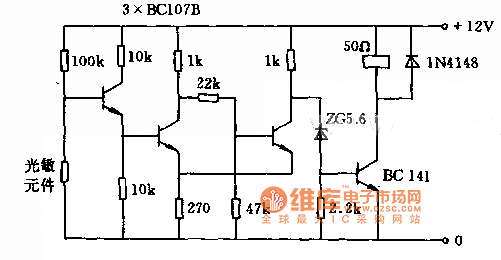 采用品體管電路的光柵電路圖