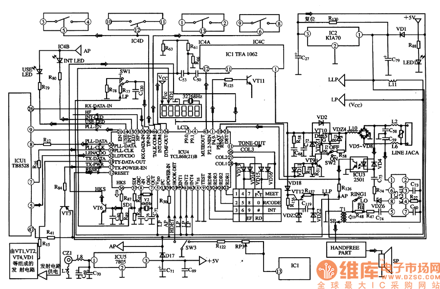TCL868(21)B集成電路的典型應(yīng)用電路