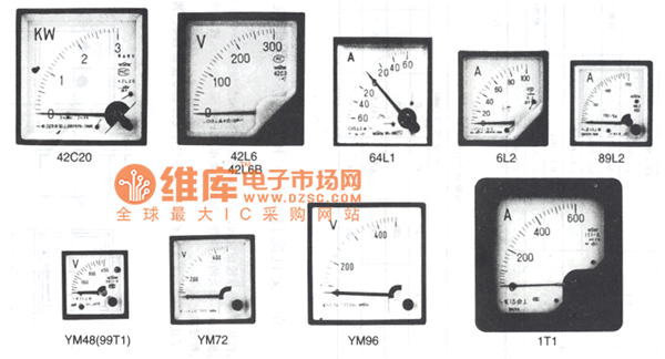 交直流自動(dòng)控制和配電系統(tǒng)用電表外形電路圖