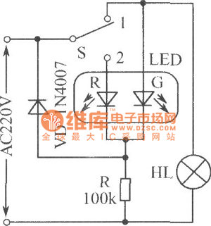 交流電源工作狀態(tài)指示電路圖