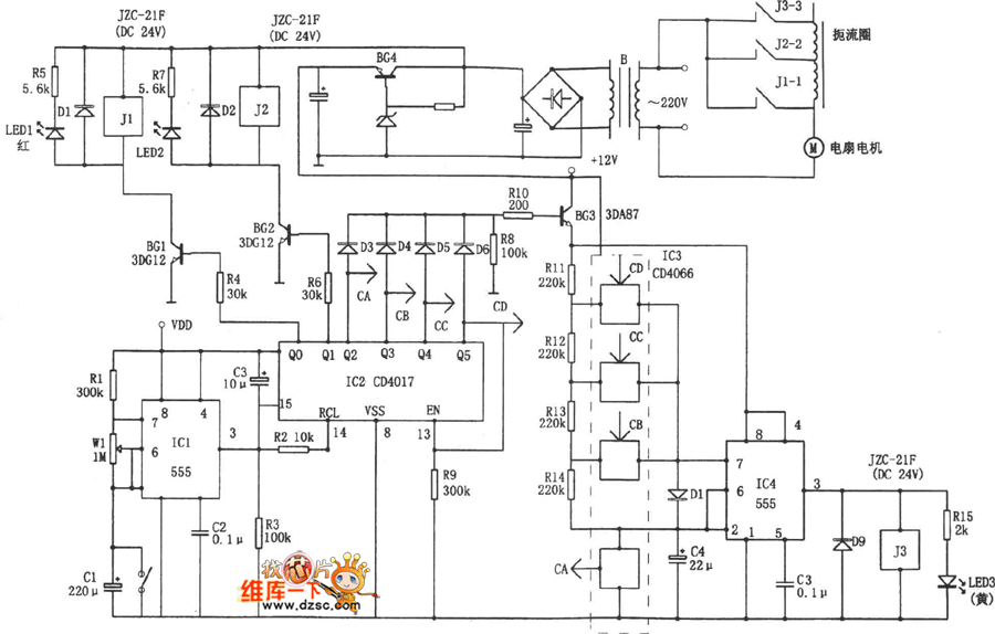 交流電焊機(jī)節(jié)電控制器電路圖